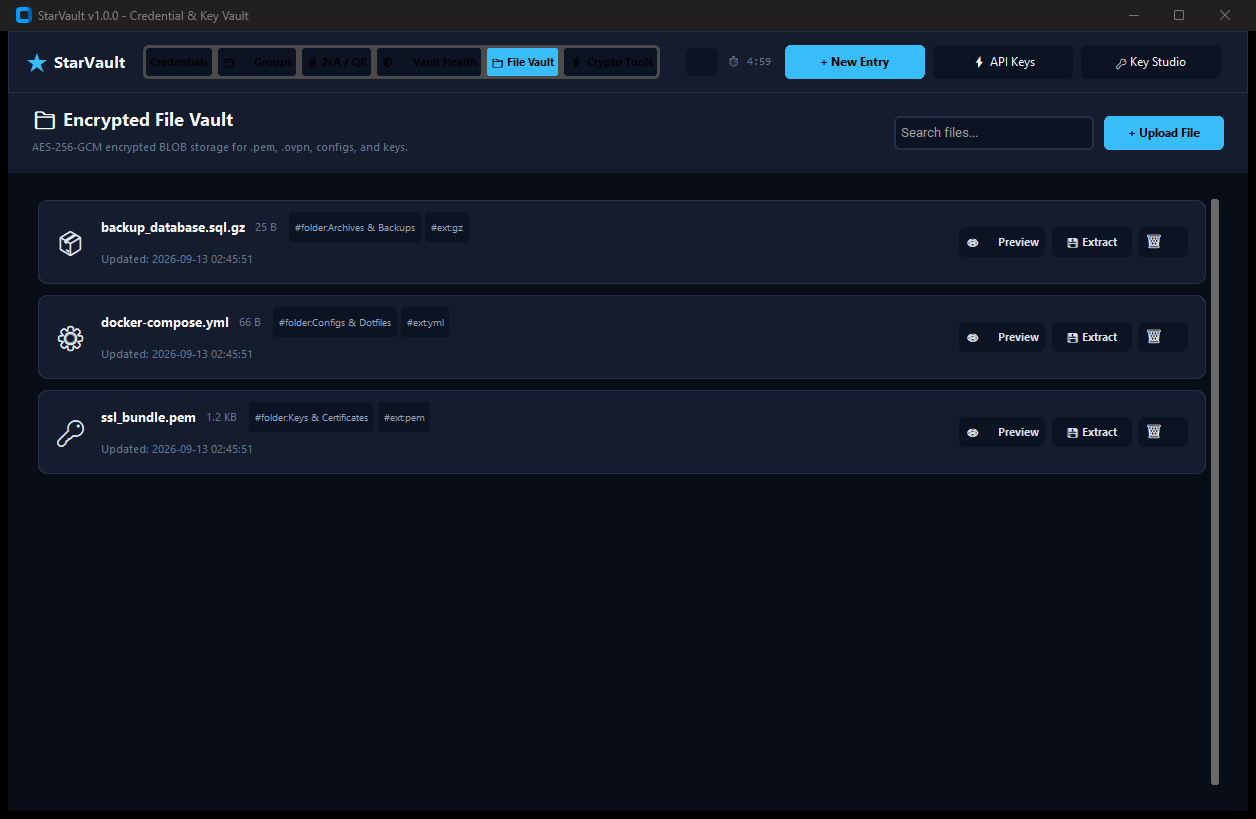Encrypted file vault